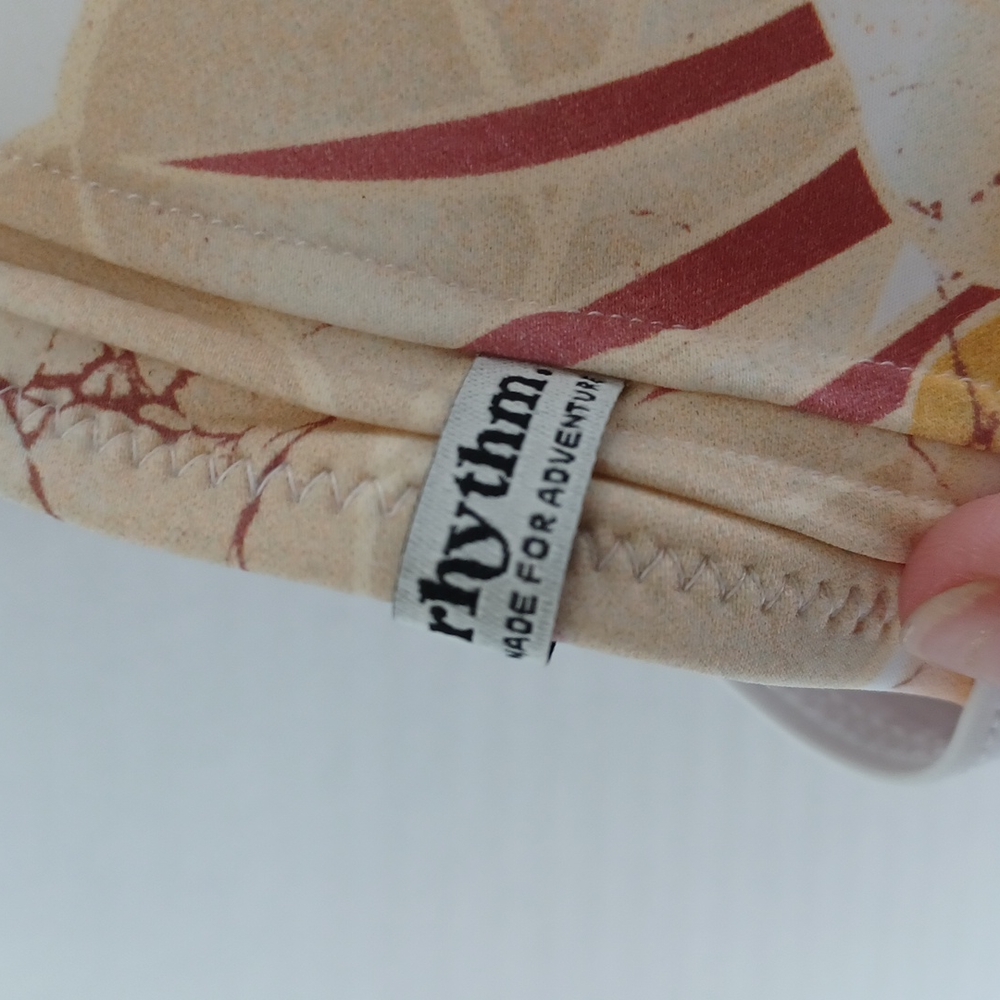 Rhythm Trangle Bikini Top Color White W/ Tropical… - image 2